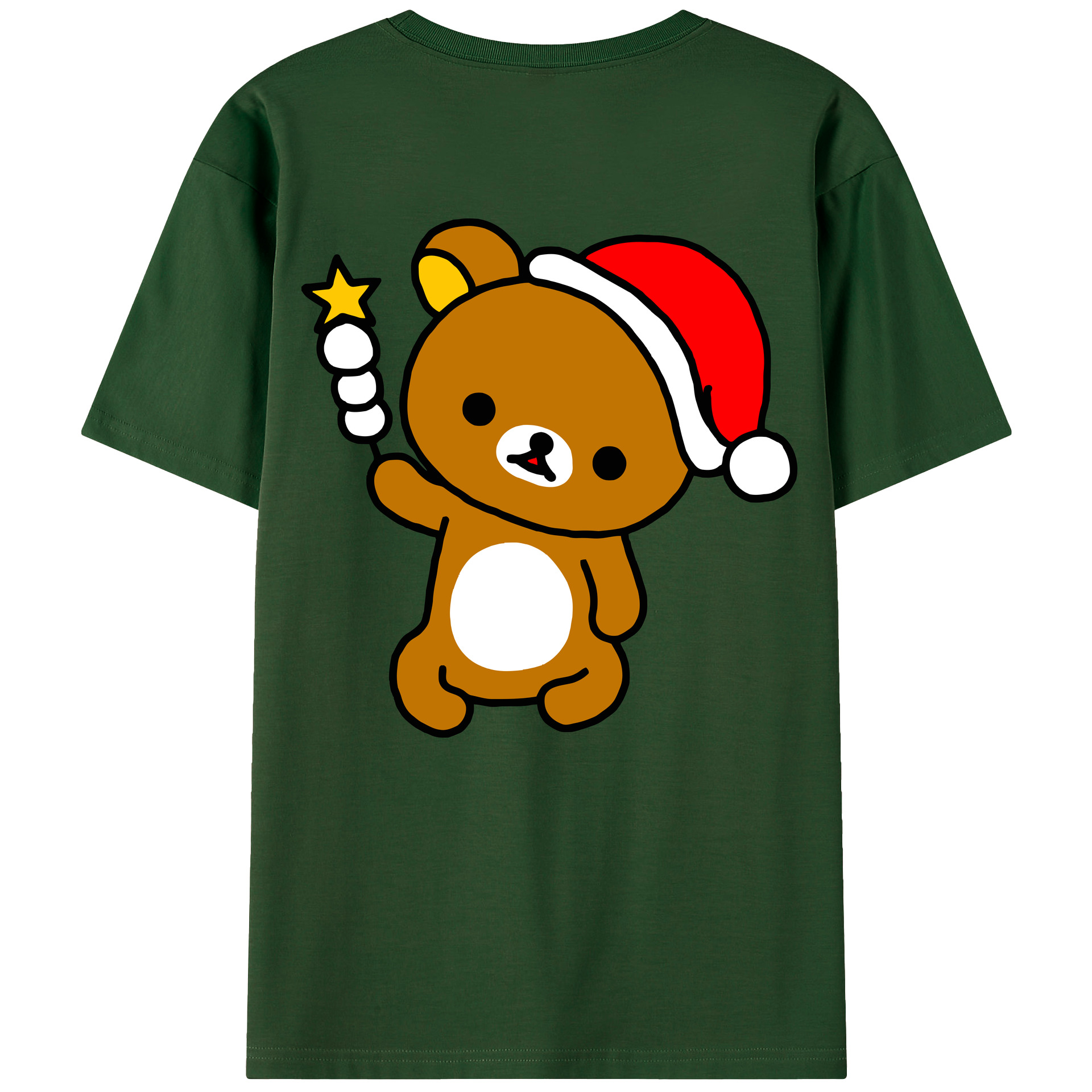（画像用） リラックマ リラックマ キイロイトリ Rilakkuma Korilakkuma Kiiroitori 綿100％半袖Tシャツ（背面プリント）